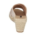 thumbnail image 3 of GC Shoes Women's Open Toe Memory Foam Summer Espadrille Wedge Sandals, Cross Band Slip On Platform Heels, Darline/Nude/8, 3 of 5