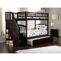 AFI Westbrook Staircase Bunk Twin over Twin with Twin Size Urban Trundle Bed, Espresso
