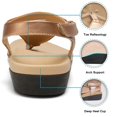 thumbnail image 4 of UTENAG Womens Arch Support Sandals Orthotic Adjustable Thong Flip Flops Golden 8.5, 4 of 5