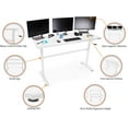 thumbnail image 4 of Stand Steady Tranzendesk 55 Inch Standing Desk | Easy Crank Height Adjustable Sit to Stand Workstation | Modern Ergonomic Desk Supports 3 Monitors | Perfect for Home & Office (55"/ White), 4 of 8