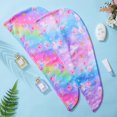 thumbnail image 3 of FacoFaco Pack of 2 Microfiber Hair Towel Rapid Drying Towel Wrap for Wet Hair with Button Women Girls Long Curly Hair, Rainbow, 3 of 14