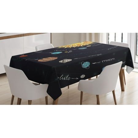 

Galaxy Mandala Tablecloth Colorful Solar System with Sun and Stylized Planets Educational Graphic Rectangular Table Cover for Dining Room Kitchen 52 X 70 Inches Multicolor by Ambesonne