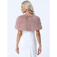 thumbnail image 4 of Chal de Piel Sintética para Mujer de Estilo 20s Estola Nupcial de Invierno Rosa XL, 4 of 5