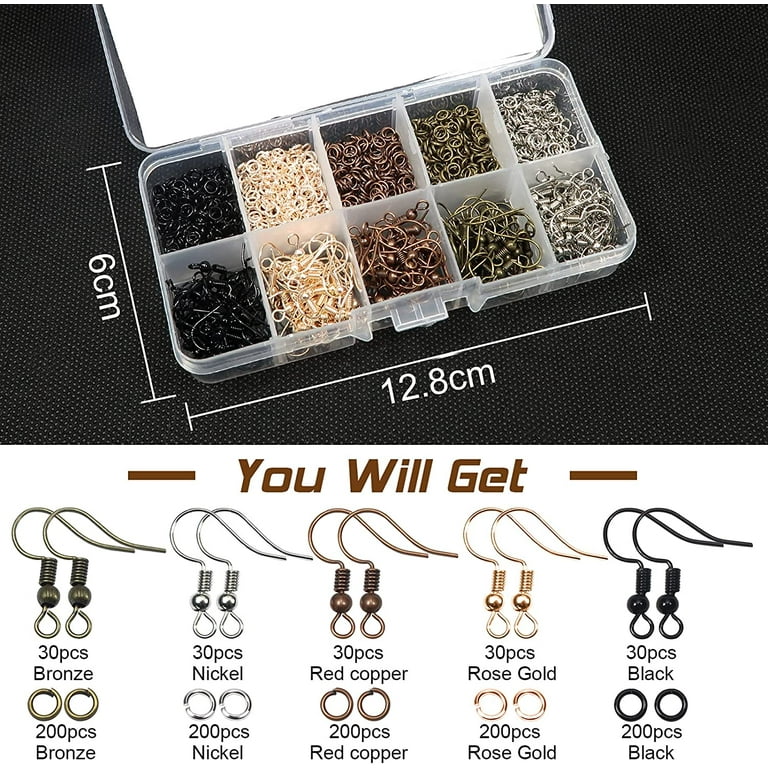 TOAOB 150pcs 5 Colors Earring Hooks Kit Hypoallergenic Ear Wires