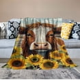thumbnail image 2 of JEUXUS Highland Cow Blanket Gifts -  Cute Throw Blanket for Women, Girls - Yellow Soft Fuzzy Blankets for Crib Couch &amp; Travel, 2 of 6