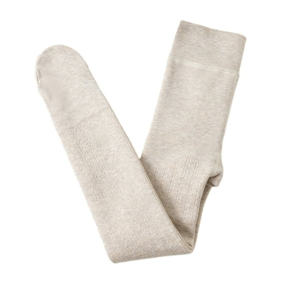 Elainilye Fashion Kids Girls Pants Winter Fleece Lined Tights Girls' Thick Microfiber Tights Stretch Tights, Sizes 3-8Y,Beige