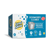Lemi Shine Dishwasher Cleaner, Lemon Scent, Deodorizes and Removes Build-up, 4 Ct