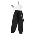 thumbnail image 4 of Zaldita Kids Girls Dance Outfits Sports Bra Crop Tank Tops and Jogger Pants Set Hip Hop Jazz Street Ivory 10, 4 of 7