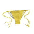 thumbnail image 5 of HOWPAY Women Bikini Bottoms Moderate Coverage High Cut Crochet Basic Swim Briefs Stretchy Mid Waisted Solid Color Beach Pool Swimsuit Bottoms Yellow S, 5 of 6