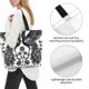 thumbnail image 3 of Fotbe Artistic Black White Peacocks Bolsa Tote Estética de Lona con Estampado para Mujer - Bolsa Reutilizable de Hombro Casual para Vacaciones, Compras, Trabajo y Gimnasio, 3 of 8