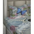 thumbnail image 2 of Ambesonne Vintage Fitted & Top Sheet Set with Shams, Roses Pearls and Butterly, Multicolor, 2 of 4