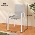 thumbnail image 2 of Set of 2 Stackable Outdoor Garden Chairs, Rust-Resistant Steel Frame with Breathable Texteline Fabric, Armrests, 22x22.8x35in, Light Grey, for Patio, Balcony and Terrace, 2 of 7