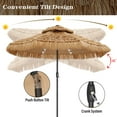 thumbnail image 3 of Ainfox 9ft Double Tiers Solar LED Lights Thatched Tiki Umbrella for Outdoor, Pool, Patio, Beach, 3 of 8