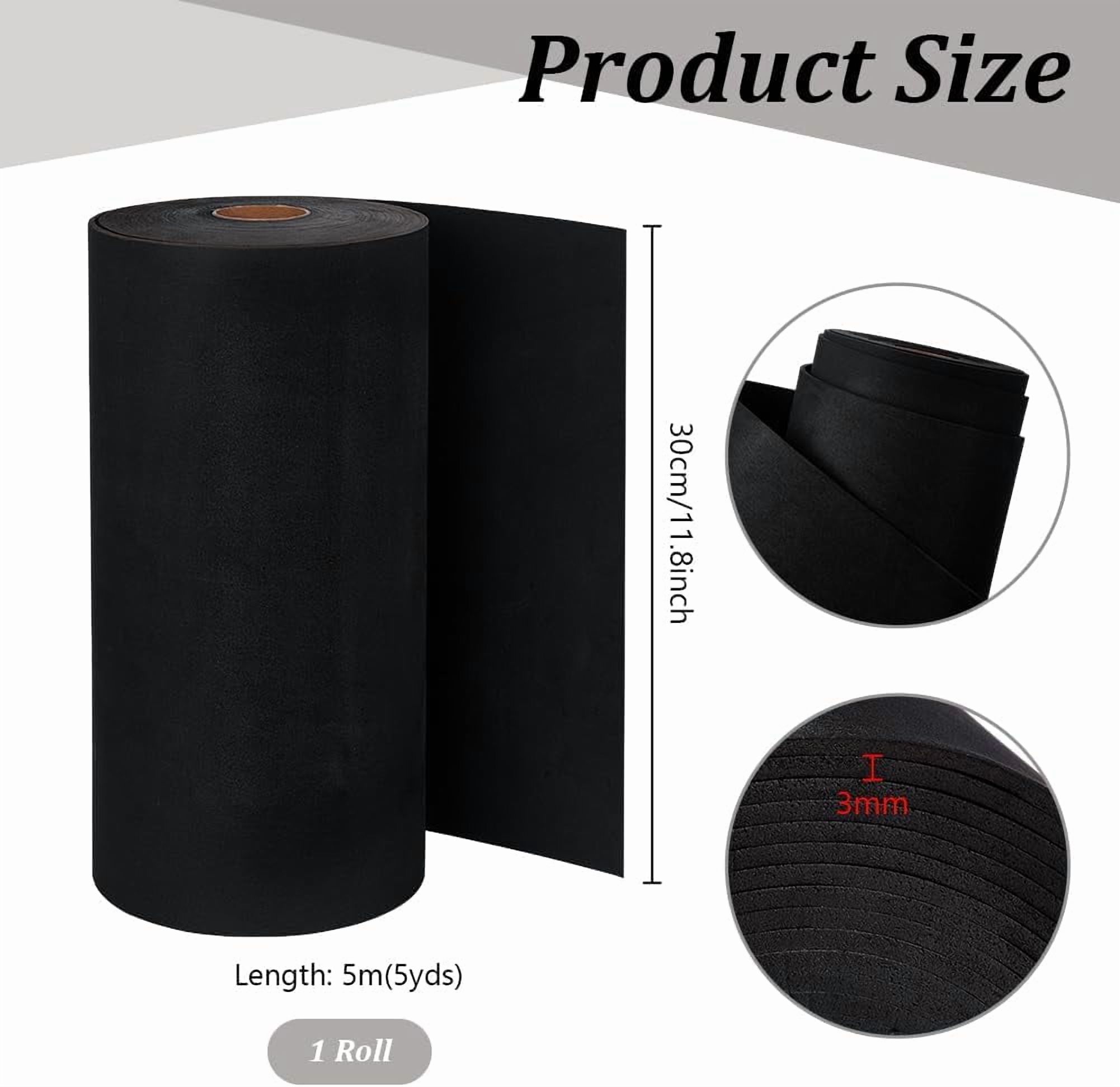 1 Roll EVA Foam Roll 3mm Thick EVA Foam Sheet for Crafts Cosplay Modeling Costume Black Foam Sheets 3D Embroidery Craft Foam