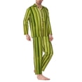 thumbnail image 6 of Salouo Green Bamboo Fence Print Button-Front Long Sleeve Pajama Set for Men, Soft 2Pjs Men's Long Sleeve Sleepwear -XX-Large, 6 of 7