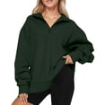 thumbnail image 2 of VV AVEORS Womens Oversized Sweatshirts Fall Fashion Hoodies Half Zip Casual Cozy Pullover Long Sleeve Shirts Clothes Army Green M, 2 of 5