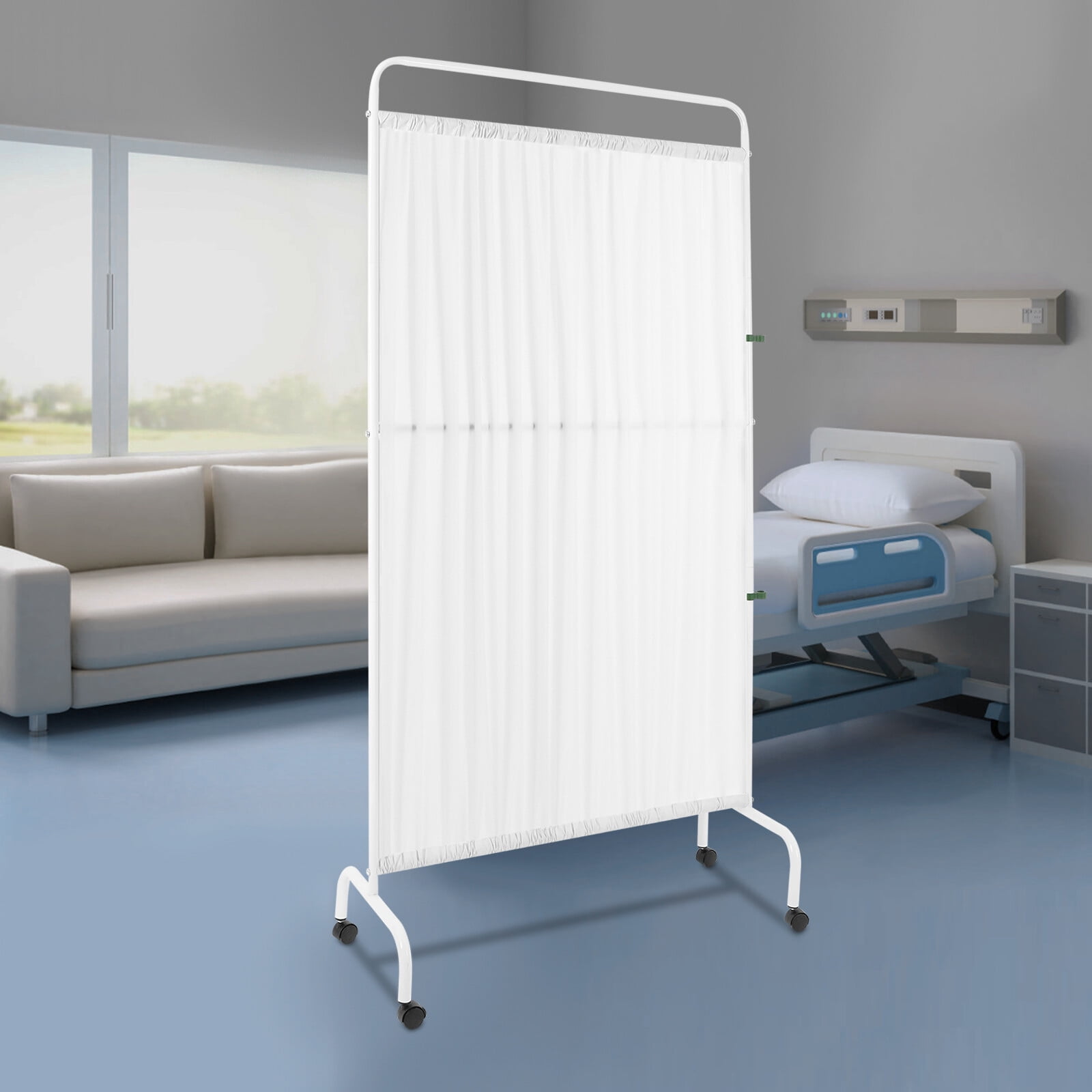 Medical Privacy Screen Room Divider with Lockable Casters 8.27*35.43*70.87 in
