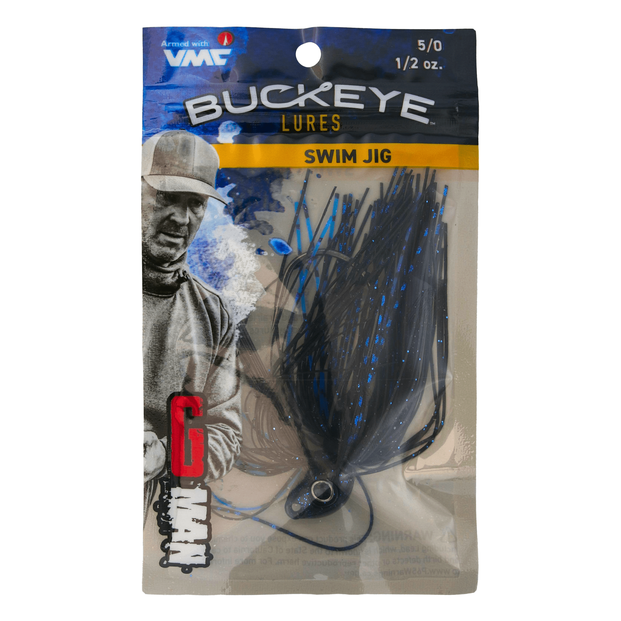 Buckeye Lures G-Man Swim Jig 1/2 oz. – Black Blue