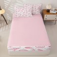 thumbnail image 4 of Manfei Cartoon Cute Bow Zipper Full Size Comforter Sets with Fitted Sheet and 2 Pillowcases,Pink Ocean Conch Shell Zipper Bedding Set,Pink Reversible,4-Piece, 4 of 7