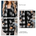 thumbnail image 4 of Abrigo Con Cuello De Solapa A Cuadros Para Mujer, Chaqueta A Cuadros De Mujer Cómoda De Un Solo Pecho Para Lavado A Máquina De Longitud Media Para Uso Diario ANGGREK Otros, 4 of 4
