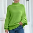 thumbnail image 3 of DuoJiaJ Womens Knit Sweater Batwing Sleeve Roll Neck Europe & America Style | Cozy Winter Wear Womens Blouses Long Sleeve Green XXXL, 3 of 5