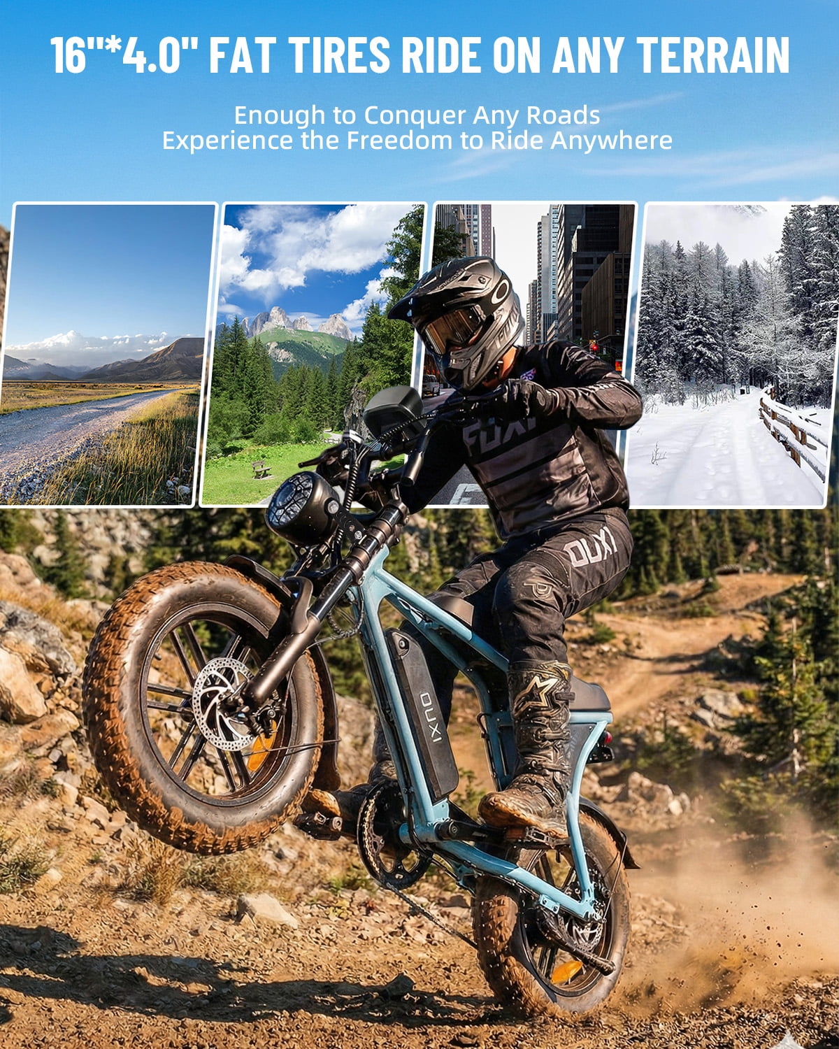 VTOKW Electric Bike for Adults, 500W Electric Bicycles with 36V 10.4Ah Battery, 16" Fat Tire Ebike, 20MPH E-Bike, E Bike for Adults UL2849
