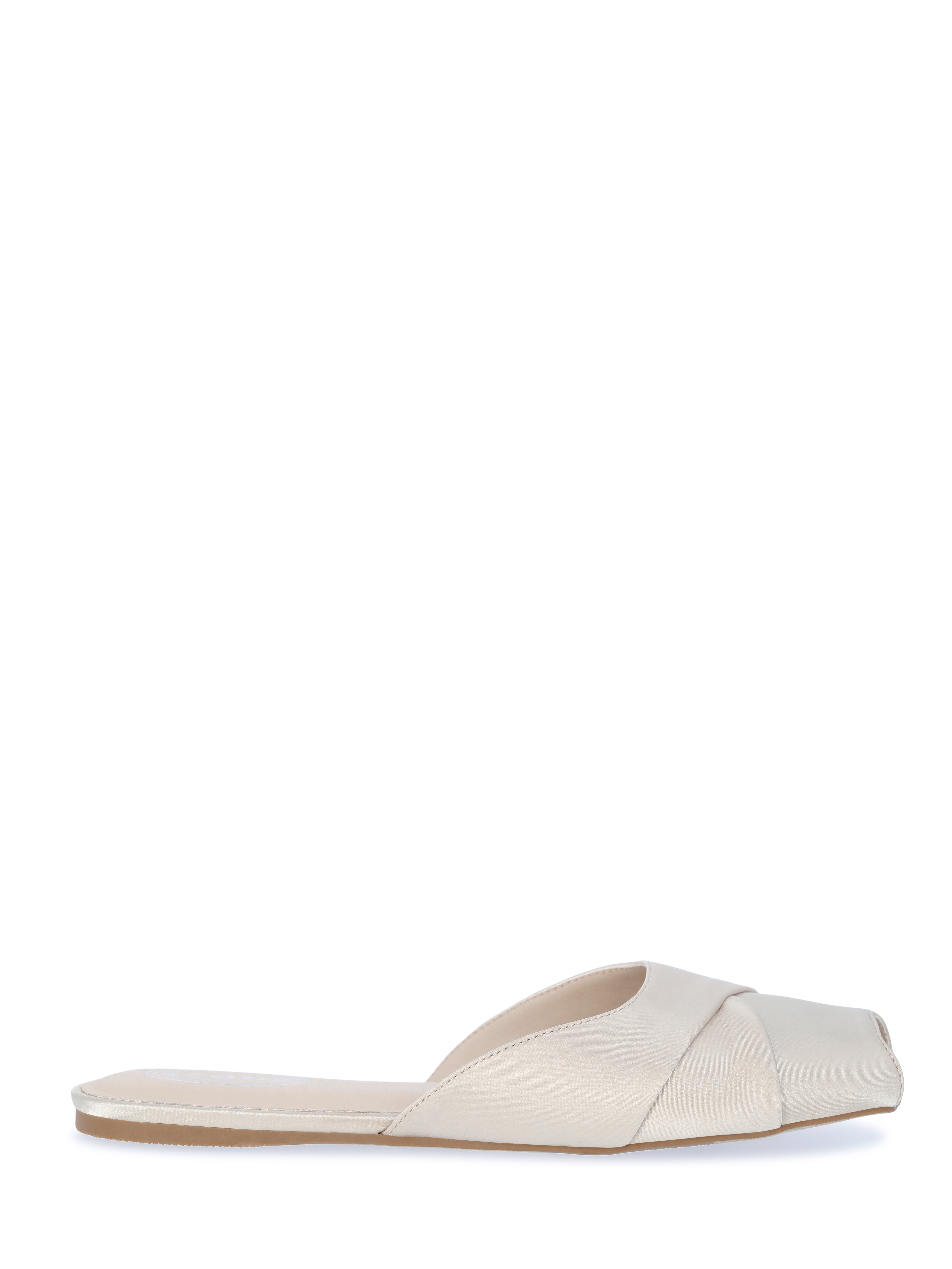 Scoop Women's Satin Slip On Peep Toe Flat Sandals