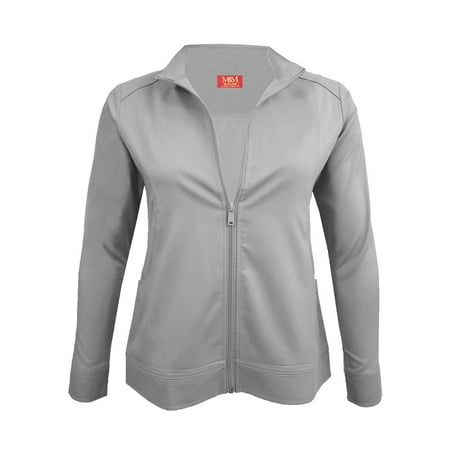 

M&M SCRUBS Women s Ultra Soft Front Zip Warm-Up Scrub Jacket 5200 (Grey 3X-Large)