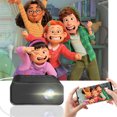 thumbnail image 3 of YT500 Compact LED Projector with 324x240 Resolution (1080P Compatible), 16-100 Inch Display, Wireless & Wired Phone Screen Mirroring, Manual Focus, 16:9/4:3 Screen, USB/AV/TF Ports, 24W US Plug, 3 of 6