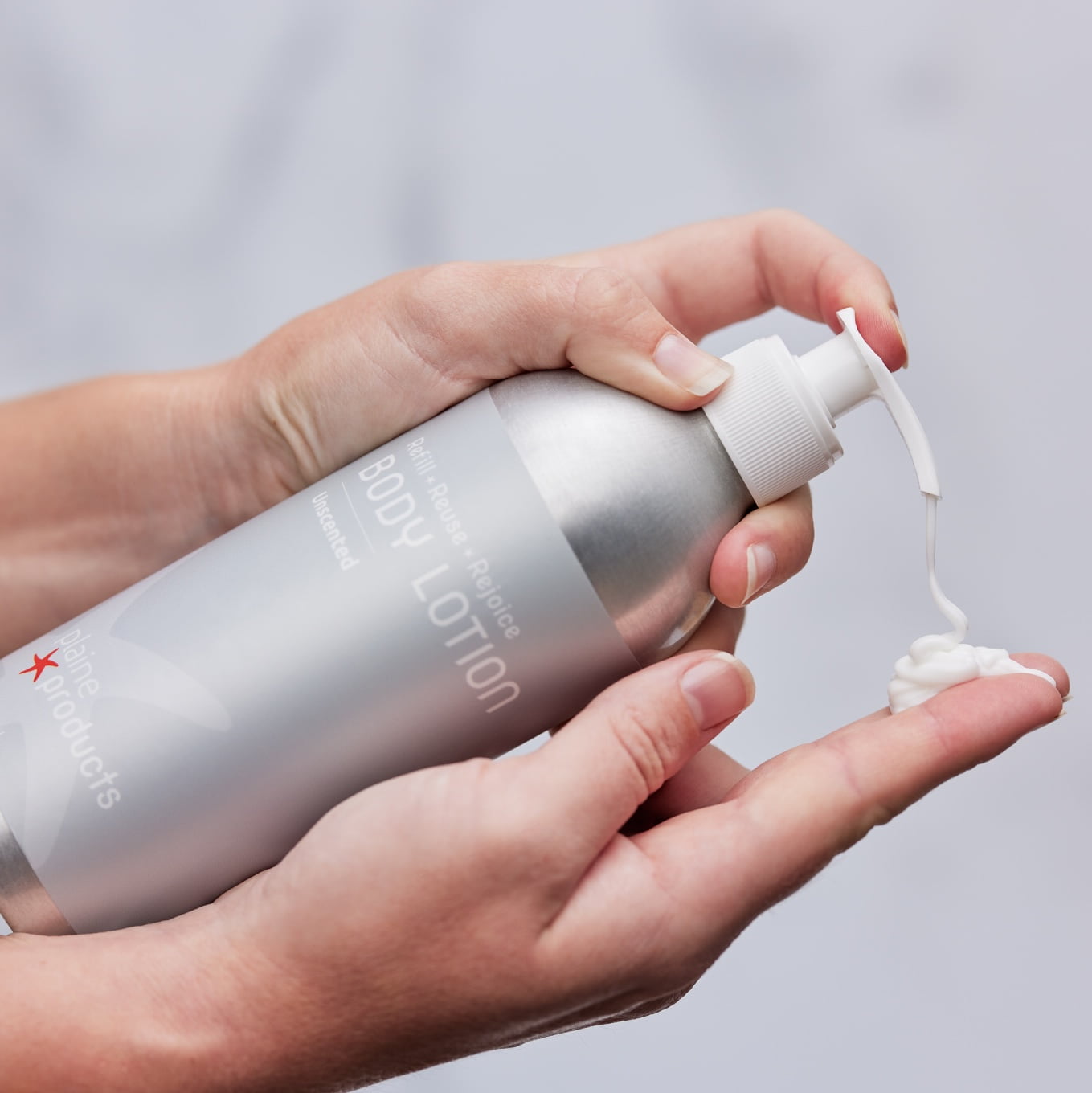 Plaine Products Refillable Body Lotion for Sensitive Skin: Unscented, 16 oz (Original (with pump))