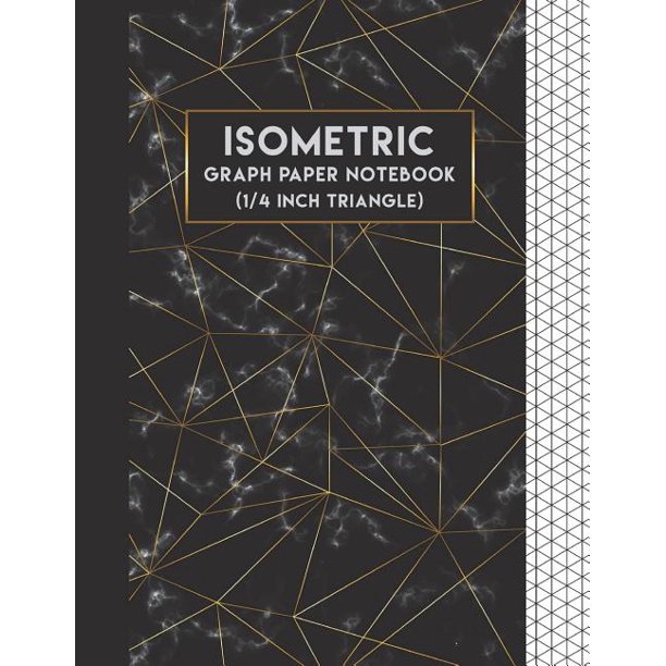 isometric graph paper notebook 1 4 inch equaliteral triangle 0 25 triangular paper notebook 108 pages large print 8 5x11 graph paper notebook isometric notebook walmart com walmart com