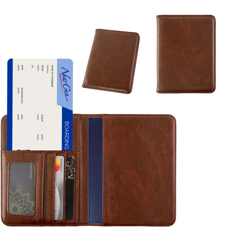 Mignova Leather Passport Cover Card Holder Travel Wallet RFID