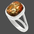 thumbnail image 2 of Natural Leopard Skin Jasper 925 Sterling Silver Ring s.9.5 Jewelry R-1005 SDR230673, 2 of 5