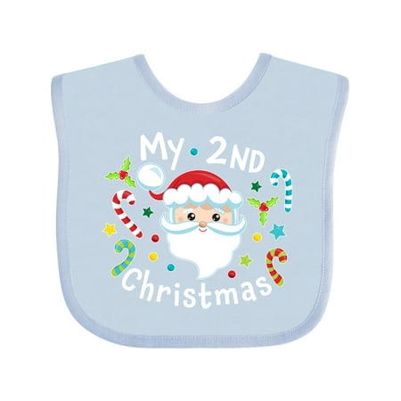 

Inktastic My 2nd Christmas Santa with Candy Canes Gift Baby Boy or Baby Girl Bib
