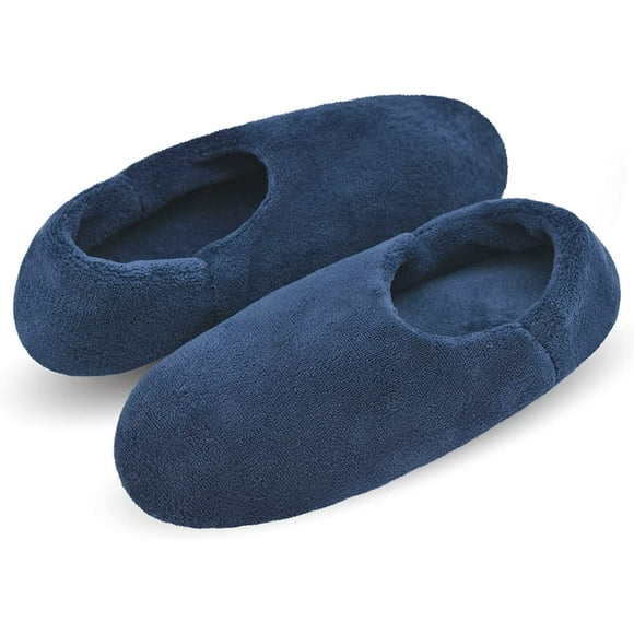 AmPm 2 Pairs Mens Slipper Socks With Non Skid Bottoms, Warm Slipper Socks With Grippers For Men, Fuzzy House Slippers