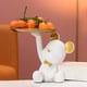 thumbnail image 2 of Bandeja de almacenamiento con forma de oso de resina, bandeja para servir, estatua de animal, decoración del hogar Blanco, 2 of 8