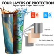 thumbnail image 3 of 16oz Tumblers Teal Marble Gold Wave Pattern Stainless Steel Vacuum Insulated Double Wall Travel Tumbler Cups Mug with Lid and Straw,Cleaning Brush for Coffee,Tea, 3 of 4