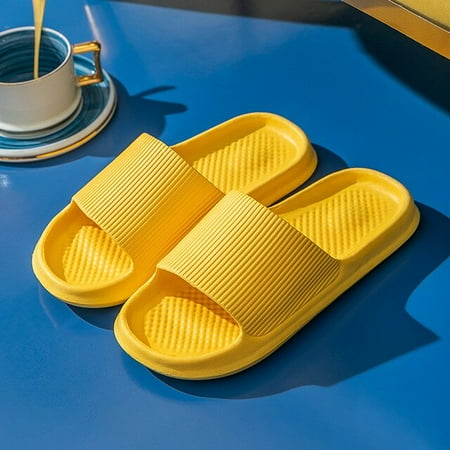 

CoCopeanut Summer 2022 New Slippers Women Simple Solid Color Minimalist Textured Open Toe Slides Thick Non-slip Bathroom Soft Cool Shoes