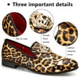 thumbnail image 2 of Men’s Leopard Loafers Shoes Loafers for Men Wedding Dress Shoes with Metal Embellishments Party Luxury Loafer Shoes, Brown-02, 11 US, 2 of 5