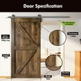 thumbnail image 3 of Homacer 5-in-1 Design 54'' W x 84'' H x 1-3/8'' D Solid Wood Barn Door, Finished and Unassembled, with Pre-drilled Holes for Easy Assemble and Pre-routed Groove, Interior Only (Walnut), 3 of 8