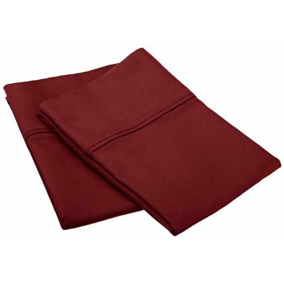 Luxury 800-Thread-Count Soft Cotton Blend Pillowcases Set of 2, 9 Colors Burgundy / King