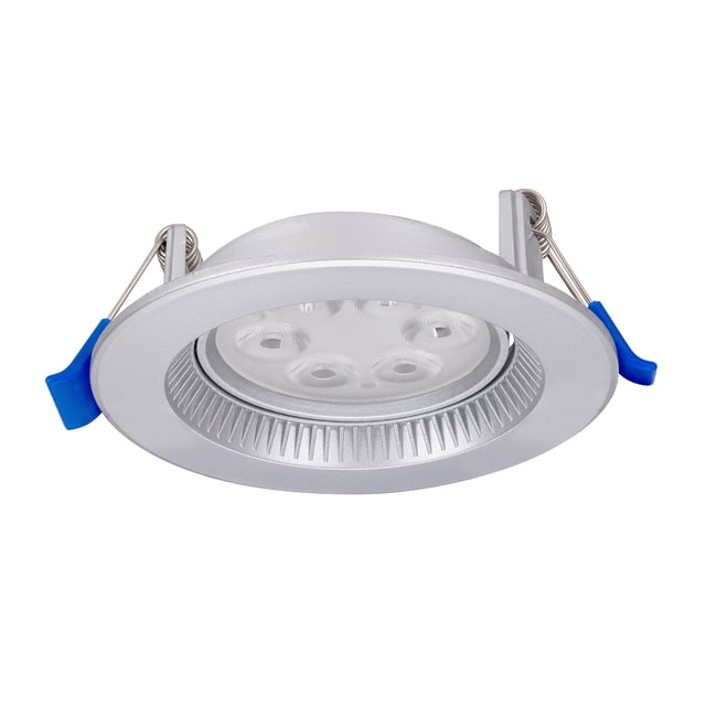 Estevez Luminario LED dirigible para empotrar en techo con Switch CCT, Modelo Dots CCT, Color Plata