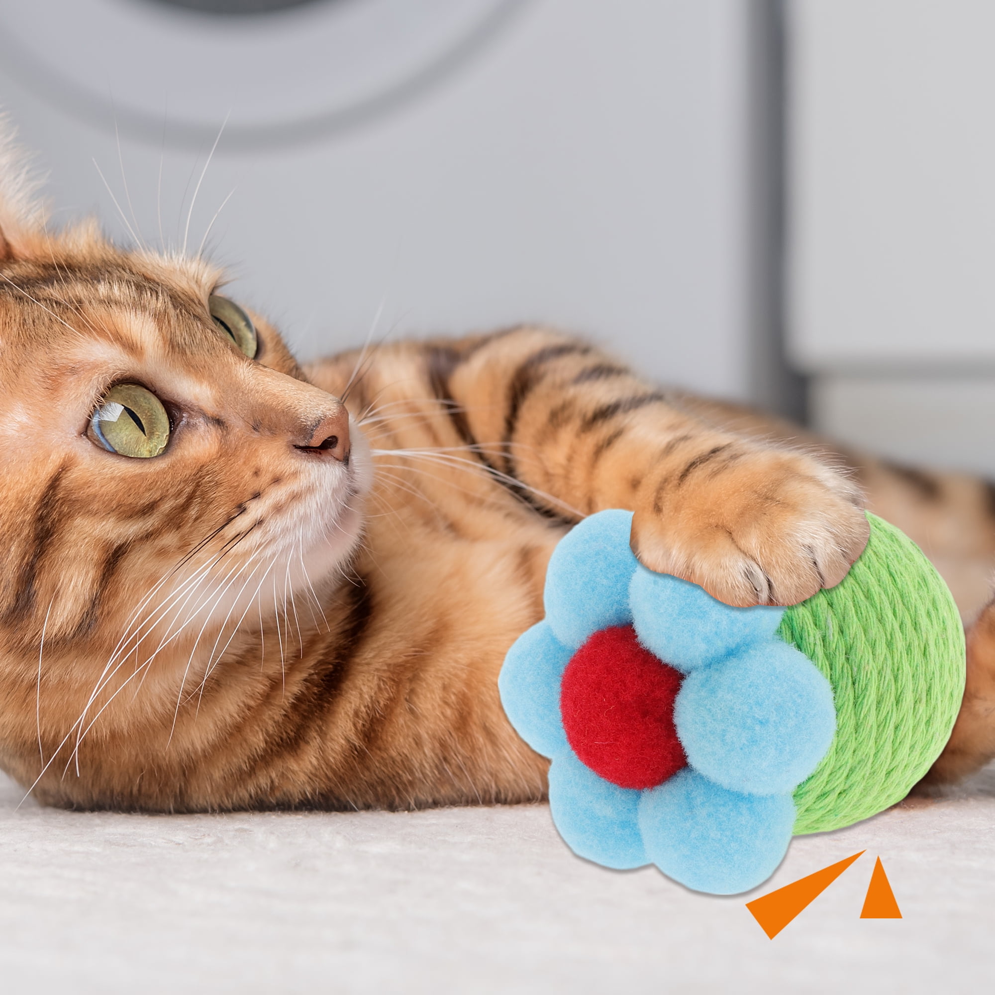Unique Bargains Cat Playing Ball  for Indoor Safe Teeth Cleaning Green