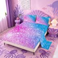 thumbnail image 2 of meiyoeat Blue Pink Glitter Print King Sheets,Abstract Galaxy Starry Sky Bedding For Girl,4Pcs,1 Flat Sheet,1 Fitted Sheet And 2 Pillowcases, 2 of 6