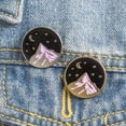 thumbnail image 4 of Broche Ronde Montagne Étoiles Lune Broche Corsage Lune Épingle en Alliage de Zinc Badge Rond Accessoires de Bijoux Randonnée, 4 of 9