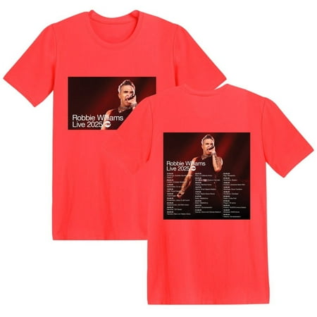 Robbie Williams Live 2025 Tour Inspired Unisex T-Shirt Cotton-Blend Crew Neck Short Sleeve Fashion Tee Casual Apparel for Men & Women Robbie Williams Live 2025 Tour Inspired Unisex T-Shirt Cotton-Blend Crew Neck Short Sleeve Fashion Tee Casual Apparel for Men & Women