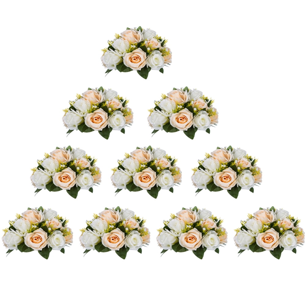 Artificial 15 Heads Small Rose PE Silk Flower Wedding Flower Arrangement Home 