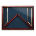 thumbnail image 2 of Reminded Military Shadow Box Display Case for Medals & Burial Flag -  Solid Wood Cabinet with Navy Blue Velvet Insert, 2 of 7