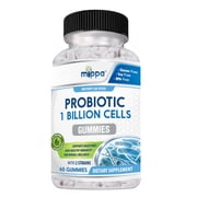 Mippa Supplements Probiotic Gummies - 1 Billion Cells, Supports Digestive Function, Immune System Overall Health & Wellness for Adults - 60 Gummies
