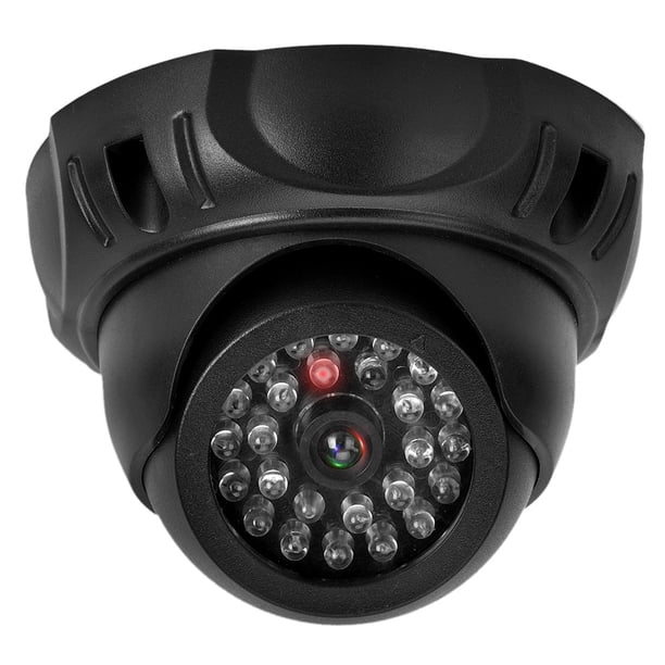 Cámara de Simulación Simulada Luz LED CON Forma Realista Para Monitoreo de Seguridad Color Negro Instalacia de 360 Grados Supermercados Hoteleros